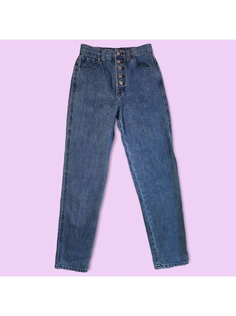 J Brand High Rise Button Fly Cropped Ankle Mom Jeans
